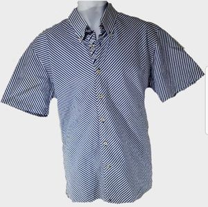 Tommy Hilfiger Blue Stripe Oxford S/S Button Up XL